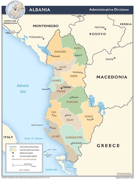 Mapa Albanii - Albania Mapa polityczna, geograficzna, samochodowa