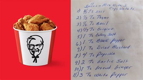 The Top Secret KFC Recipe For Fried Chicken Was Once Leaked