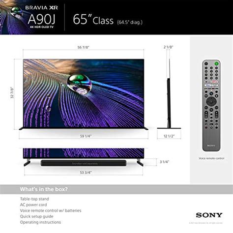 Sony A90J 65 Inch TV: BRAVIA XR OLED 4K Ultra HD Smart Google TV with ...