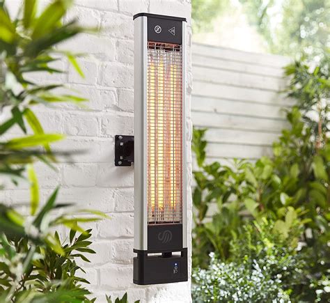 Swan Al Fresco SH16340N Remote Controlled Wall Mounted Patio Heater, Anodized Aluminium Alloy ...