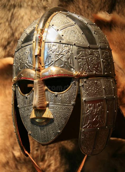 Sutton Hoo Saxon Helmet stock photo. Image of serpent - 12335150