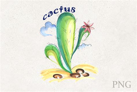 Cactus Desert Watercolor Graphic by SereginaDoch · Creative Fabrica