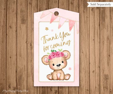 Pink Welcome Baby Banner PRINTABLE Teddy Bear Baby Shower - Etsy