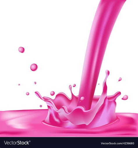 Pink splash of liquid - isolated on white ba Vector Image