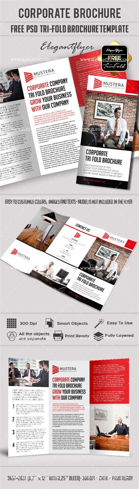 Corporate Brochure Template Free - 10018787 | by ElegantFlyer