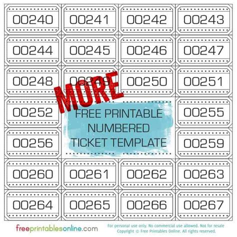 Free Printable Numbers, Printable Tickets, Free Printable Coupons, Free ...