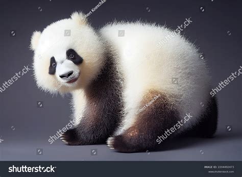 Cute Baby Panda Bear Studio Wildlife Stock Illustration 2204492473 ...