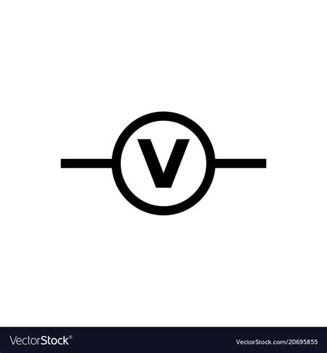 Electric circuit voltmeter flat icon Royalty Free Vector