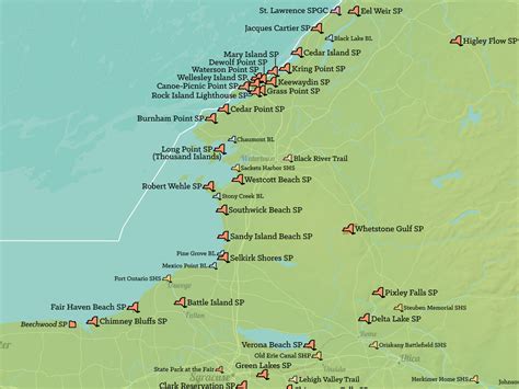 New York State Parks Map-New York State Parks Checklist-State Parks Of New York Map-Adventure ...