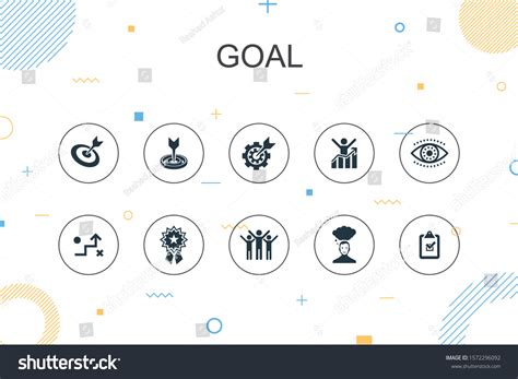 Goal Trendy Infographic Template Thin Line Stock Vector (Royalty Free ...