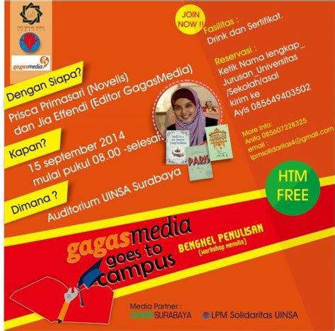 Gagas Media Goes To Campus : Bengkel Penulisan (Workshop Menulis) 15 ...