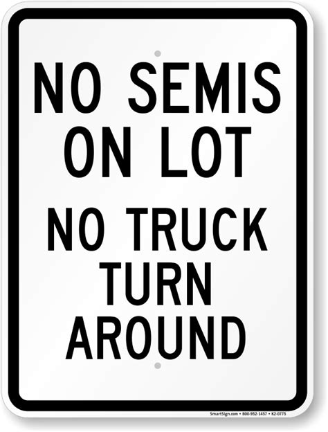 No Truck Trailers Signs