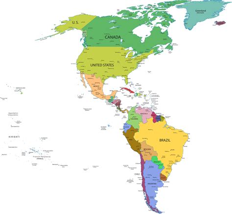 North and South America Map - Guide of the World