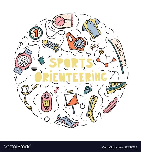 Orienteering sport equipment Royalty Free Vector Image