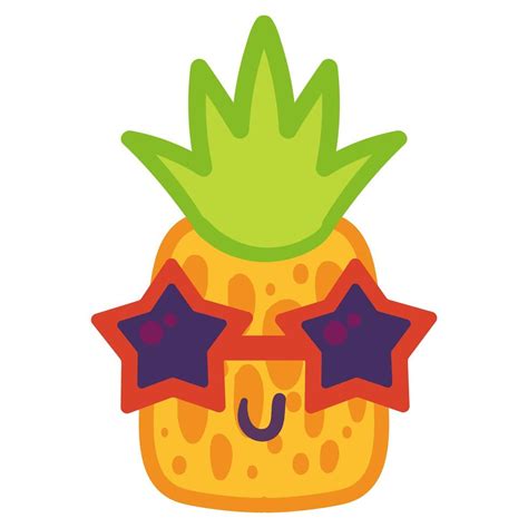 Comic pineapple emoji hand drawn illustration 4818777 Vector Art at Vecteezy