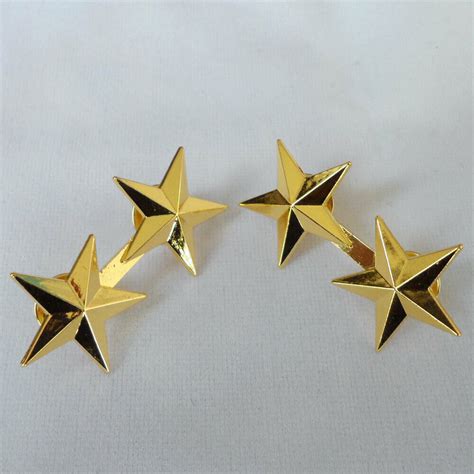 WWII WW2 A Pair Of US Army Officer 2 Stars General Rank Badges Pin ...