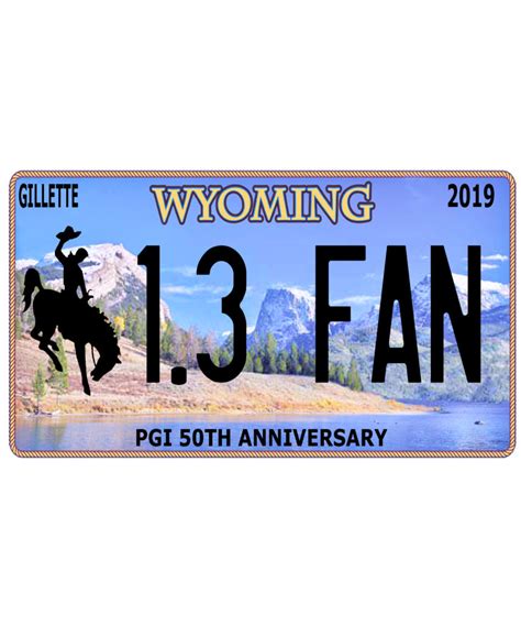 PGI Wyoming License Plate-1.3 Fan | Glass House Store