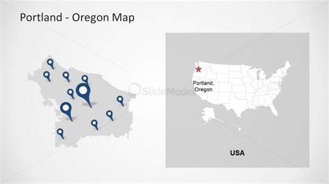 Location Marker Portland Oregon Map PPT - SlideModel