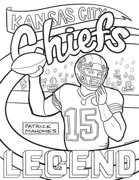 Kansas City Chiefs Patrick Mahomes coloring page - Download, Print or Color Online for Free