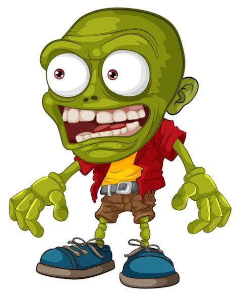 Premium Vector | Creepy bald zombie monster man cartoon character