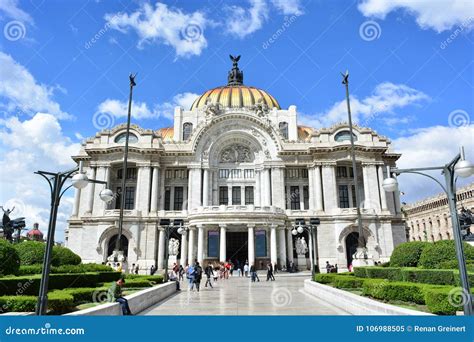 Facade of the of the Palacio De Bellas Artes Museum in the Historic Center of Mexico City ...