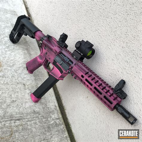 Glock 19 Gen 5 and AR Cerakoted using Armor Black and Prison Pink | Cerakote