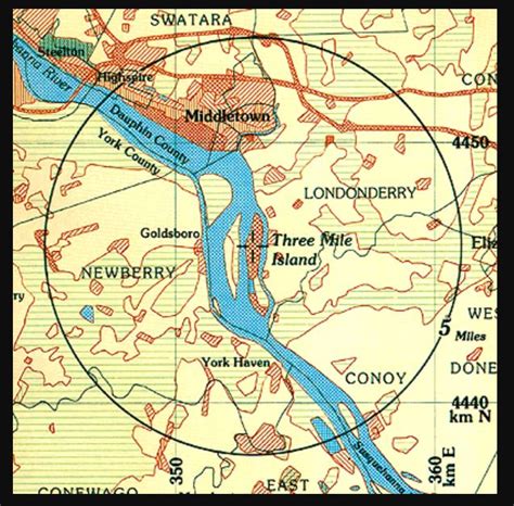 Map Of Three Mile Island - Cities And Towns Map