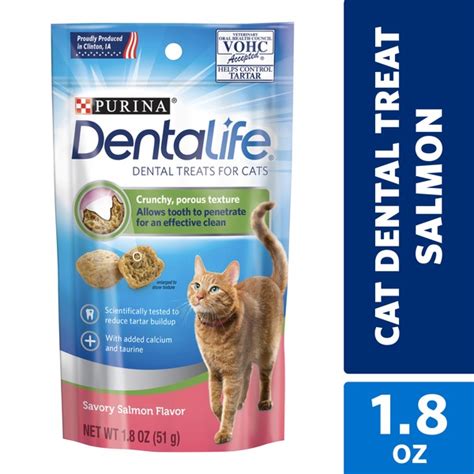 Purina DentaLife Made in USA Facilities Cat Dental Treats, Savory Salmon Flavor (1.8 oz) from ...