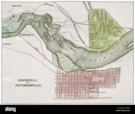 JEFFERSONVILLE, INDIANA: MAP. /nMap from 1837 of Jeffersonville ...