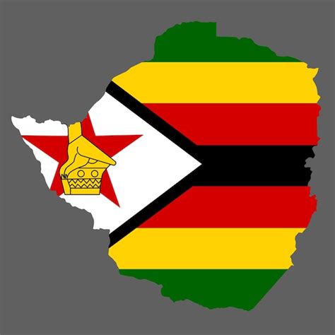 Premium Vector | Zimbabwe map with flag african cartography