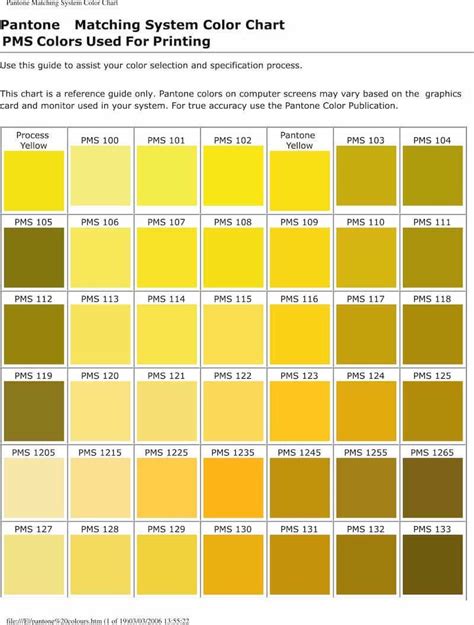 pms-color-chart-1 | Paint color chart, Pms color chart, Color chart