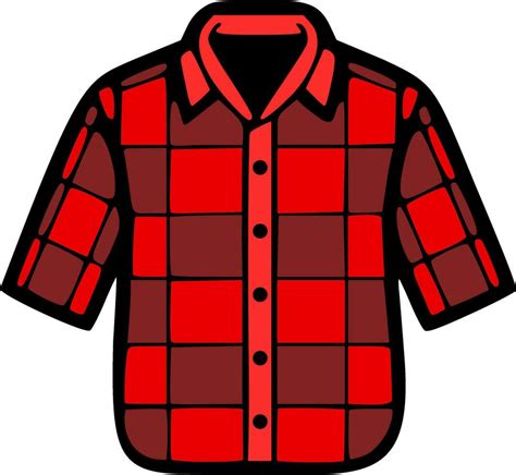 Red flannel shirt isolated vector illustration 25902137 Vector Art at Vecteezy