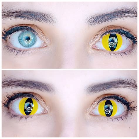 Yellow Cat Eye Contacts With Prescription Till -8.00 – UNIQSO