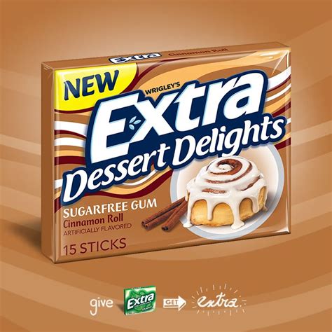 Extra Dessert Delights Cinnamon Roll gum: cinnamon sweetness with a ...