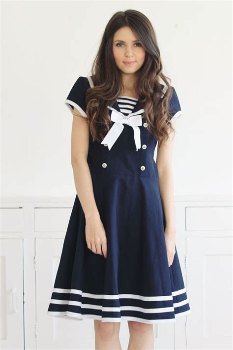 Vintage Reworked Sailor Midi Dress | Vintage sailor dress, Sailor dress ...