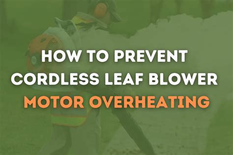 How to Prevent Cordless Leaf Blower Motor Overheating? - A Blog to Home