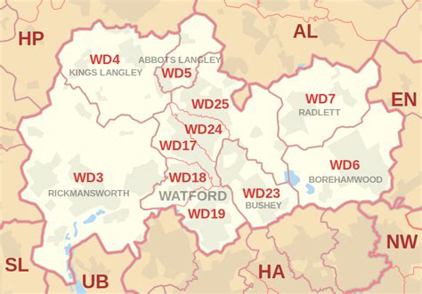 Watford postcode information - list of postal codes | PostcodeArea.co.uk