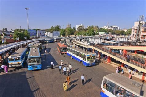 Bangalore main bus station editorial photo. Image of busy - 32490796