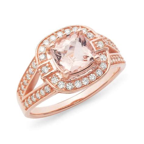 Morganite & diamond halo ring - Andrew Mazzone