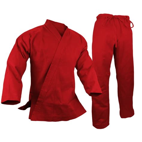 12 oz Heavyweight Cotton Karate Uniform Martial Arts Red Gi - Walmart.com - Walmart.com