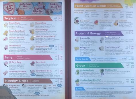 Boost Juice Menu, Menu for Boost Juice, Mitchelton, Brisbane ...