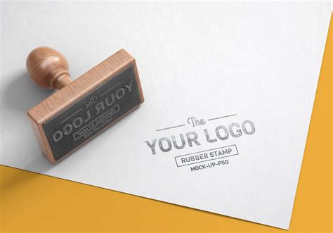 Rectangle Wooden Rubber Stamp Mockup PSD free - PsFiles