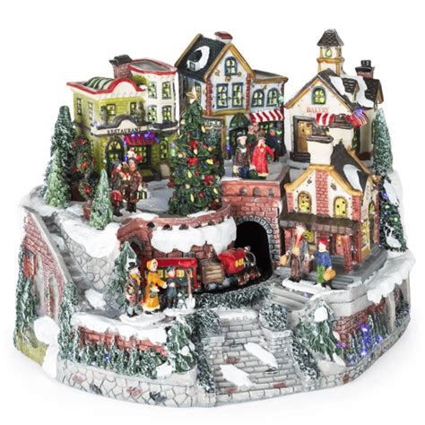 Christmas Village Table Top Set with Rotating Train On Sale and Coupon!!!!