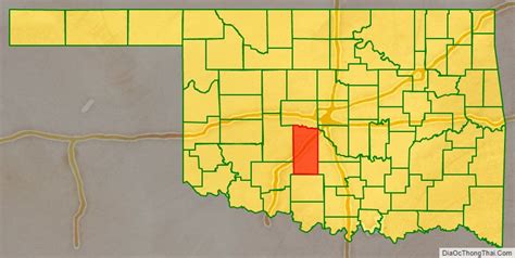 Map of Grady County, Oklahoma - Thong Thai Real