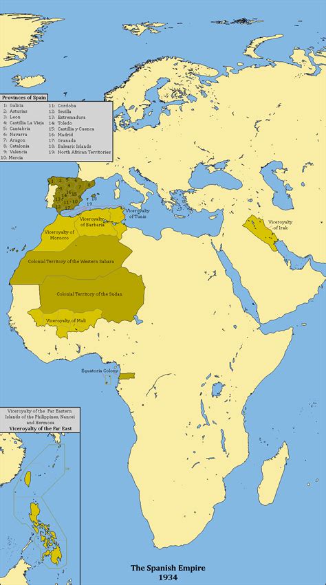 Spanish Colonies Map