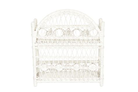 Small Arched White Wicker Shelves For Sale at 1stDibs | small wicker shelf