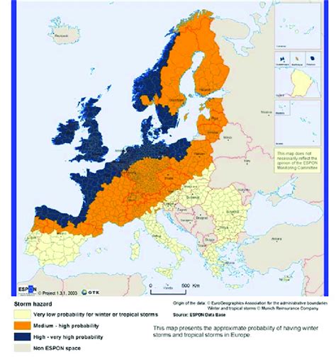 2: Europe: storm hazard map (Source: European Spatial Planning ...