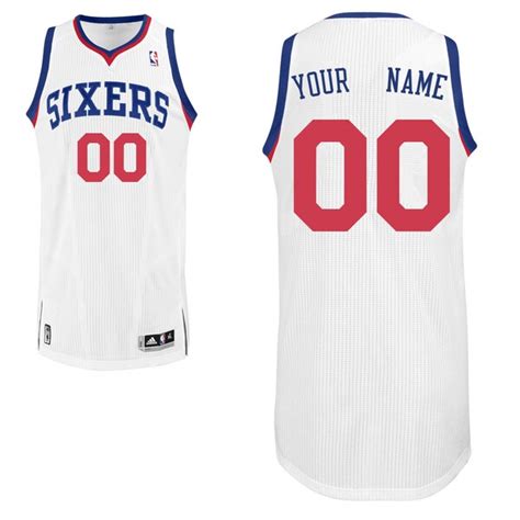 Mens Philadelphia 76ers White Custom Authentic Home Jersey - NBA Store