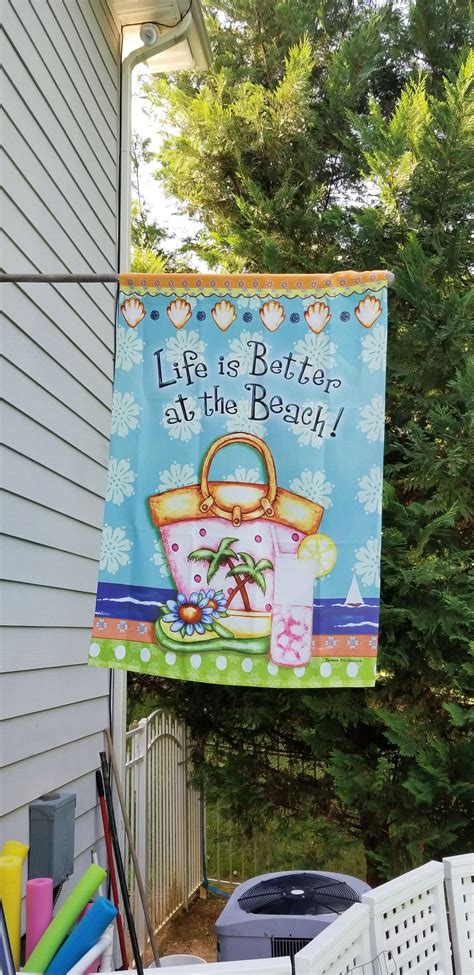 Life is a beach | Flag decor, House flags, Monogram flag