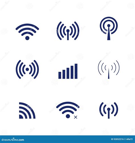 Set of Vector Wi-Fi and Wireless Icons for Remote Access and ...